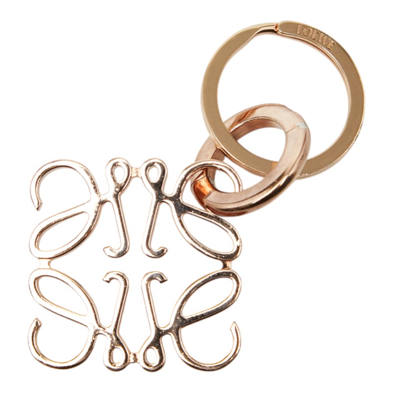 ロエベ アナグラム チャーム キーリング キーホルダー ピンクゴールド メッキ レディース LOEWE 【中古】