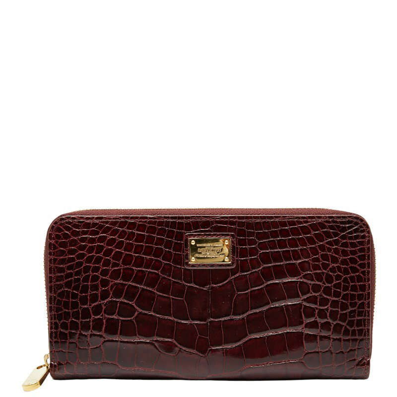 ルイ ヴィトン アリゲーター 長財布 ラウンドファスナー ワインレッド ボルドー クロコダイル レディース LOUIS VUITTON 【中古】