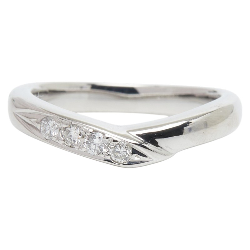 乐天商城 - Pt900 プラチナ ダイヤ0.13ct リング 指輪 レディース 7号 【中古】