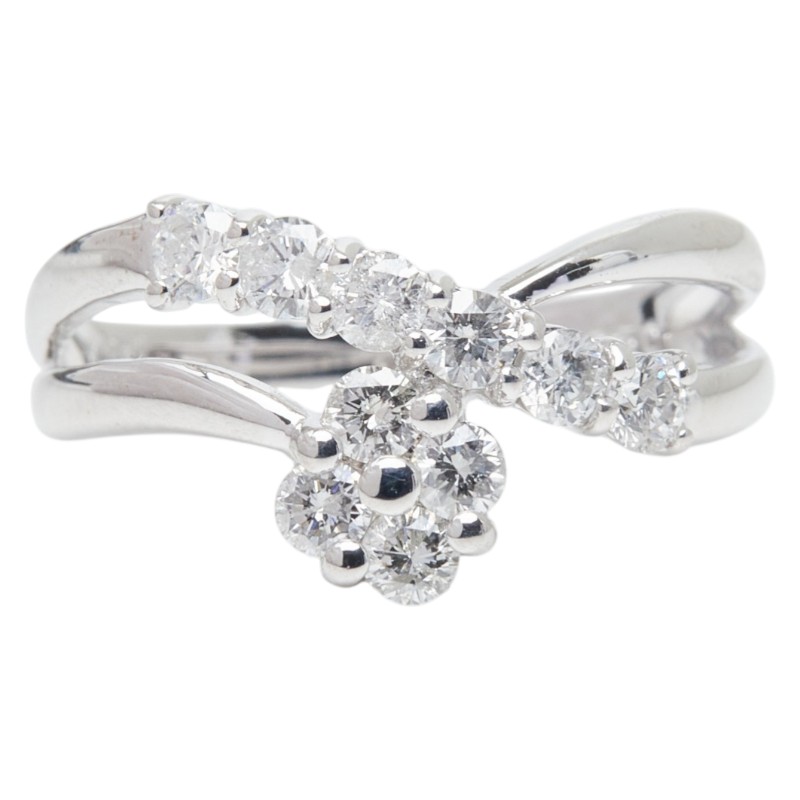 乐天商城 - K18WG ホワイトゴールド ダイヤ0.50ct リング 指輪 レディース 8号 【中古】