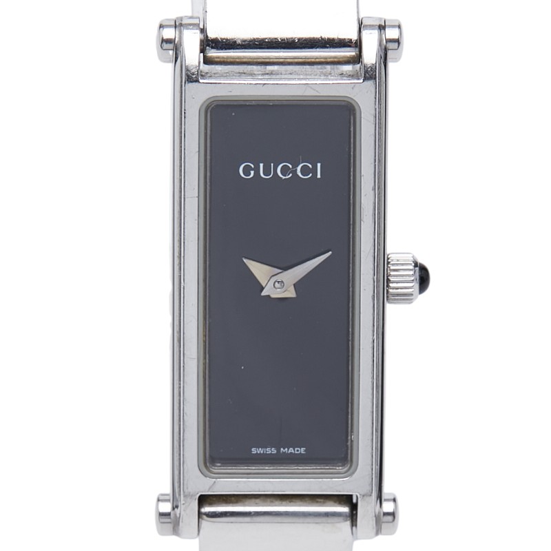 グッチ 腕時計 1500L クオーツ ブラック文字盤 ステンレススチール レディース GUCCI 【中古】