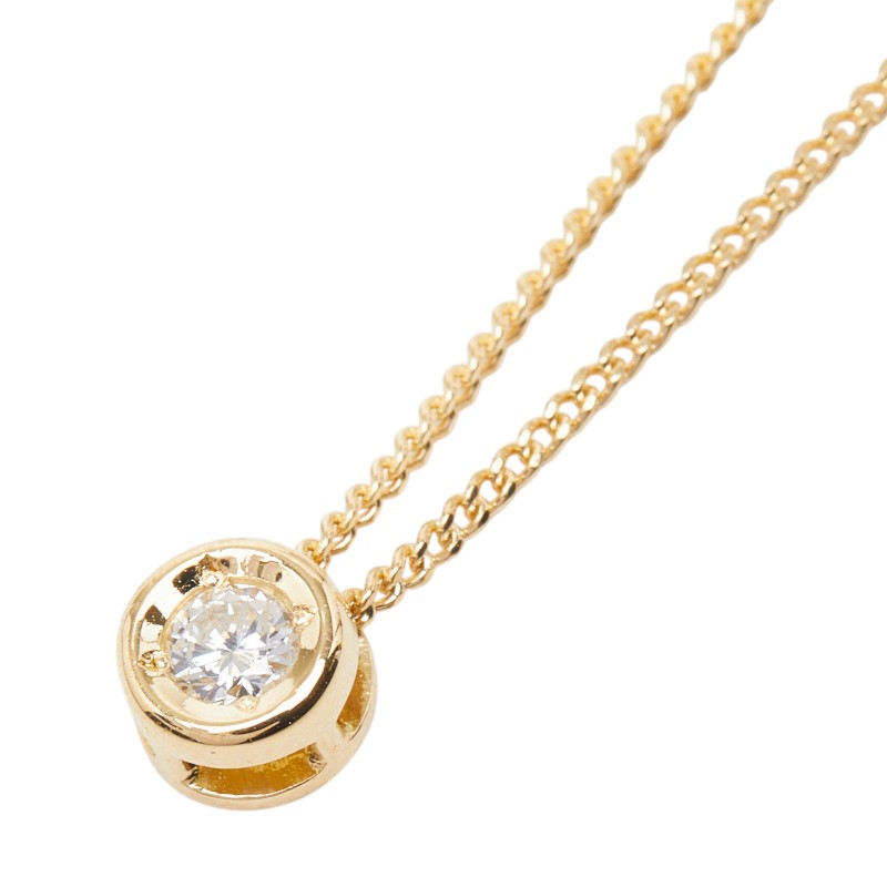 ヴァンドーム青山 K18YG イエローゴールド ダイヤ プチネックレス ペンダント ネックレス レディース Vendome Aoyama 【中古】