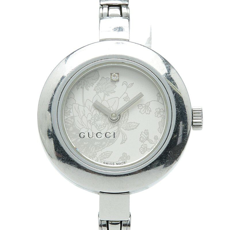 グッチ 腕時計 105 クオーツ シルバー文字盤 ステンレススチール レディース GUCCI 【中古】