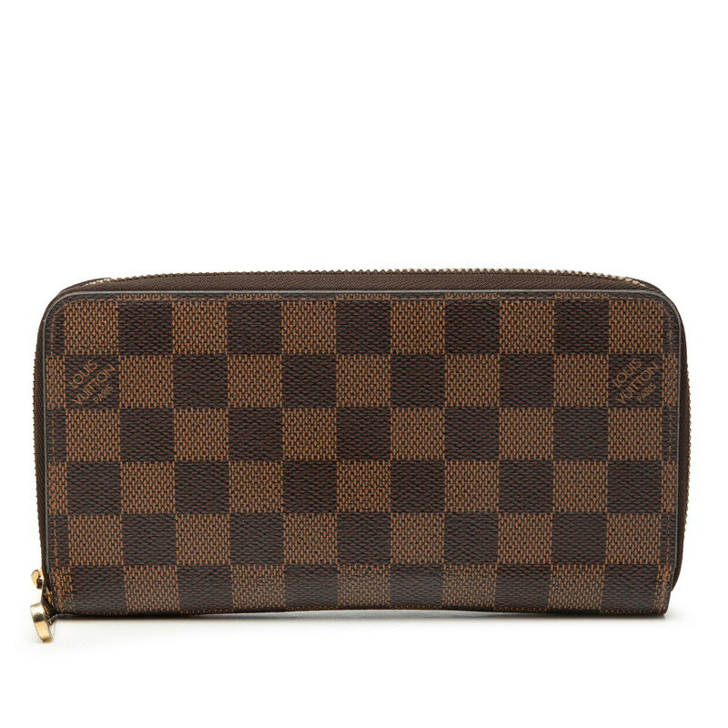 ルイ ヴィトン ダミエ ジッピーウォレット 長財布 N41661 ブラウン PVC レディース LOUIS VUITTON 【中古】