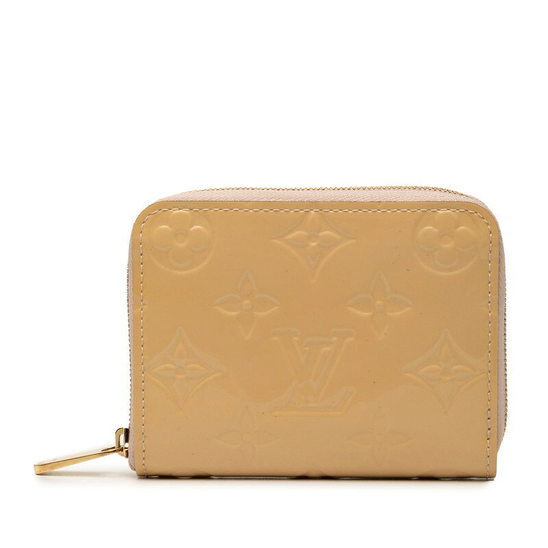LOUIS VUITTON - ルイ ヴィトン モノグラム ヴェルニ ジッピーコインパース ラウンドファスナー コインケース 小銭入れ M91535 ローズフロランタン ベージュ パテントレザー レディース LOUIS VUITTON 【中古】