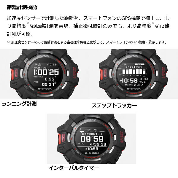 【8/18限定エントリーで当店全品最大P6倍】【あす楽】【在庫僅少】カシオ G-SHOCK 加速度センサー＋スマートフォン連携 スマートウォッチ G-SQUAD GBD-100-1JF【KK9N0D18P】