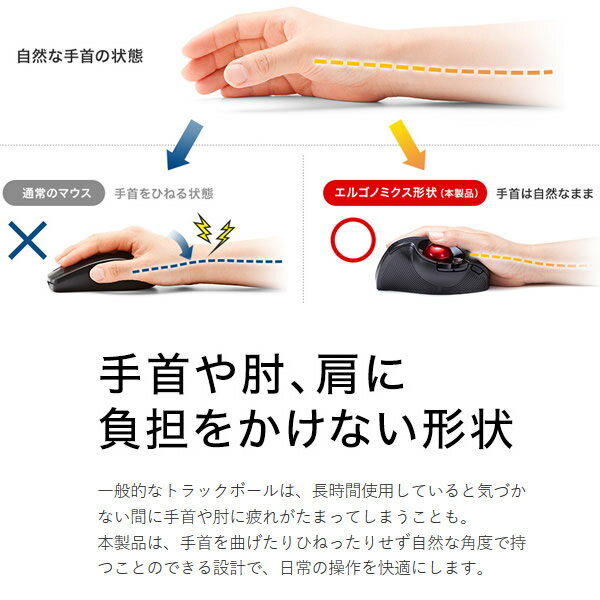 【7/25は期間限定クーポン発行】サンワサプライ エルゴトラックボールマウス Bluetooth MA-BTTB179BK【KK9N0D18P】