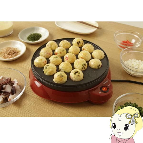 アイリスオーヤマ たこ焼き器 18穴 レッド ITY-18A-R【KK9N0D18P】