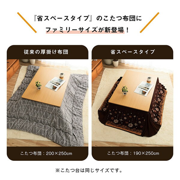 【5/10は期間限定クーポン発行】こたつ布団 イケヒコ 大判 長方形 ノルディック柄 電気代節約 アイボリー 約 190×250cm【KK9N0D18P】