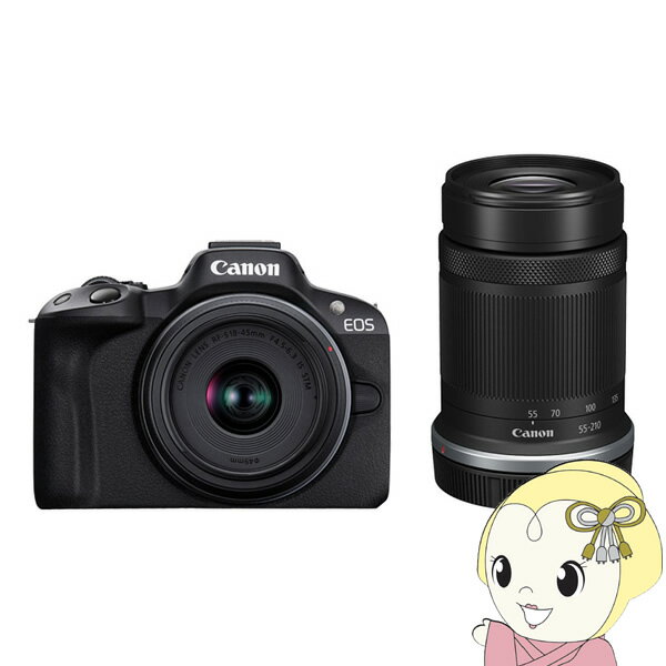 【6/1限定エントリーで当店全品最大P7倍】ミラーレス一眼デジタルカメラ Canon キャノン EOS R50 ダブルズームキット ブラック 【KK9N0D18P】