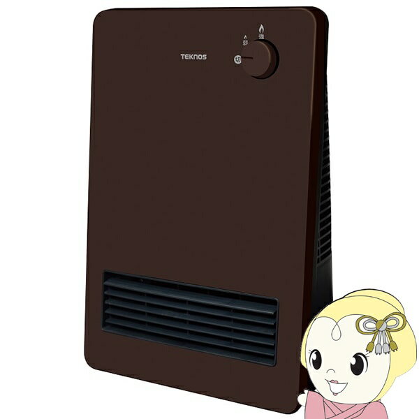 【11/25限定クーポン発行】セラミックヒーター テクノス TEKNOS 1200W/600W2段切替 ダークブラウン TS-1271-DB 小型 足元 電気ストーブ【KK9N0D18P】