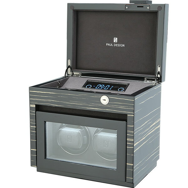 【6/25は期間限定クーポン発行】【在庫処分】PAUL DESIGN GENTLEMEN ポールデザイン ウォッチワインダー GENT2+3-BS 2個巻き/収納3本 ワインディングマシーン 腕時計ケース 腕時計収納【KK9N0D18P】