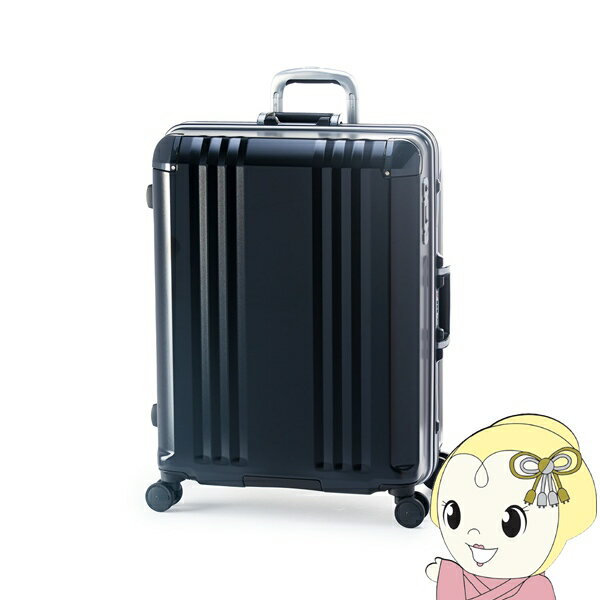 スーツケース フレームタイプ 73L マットブラック 前輪ストッパー機能付 静音キャスター 軽量 TSAロック デカかるEdge FRAME【KK9N0D18P】