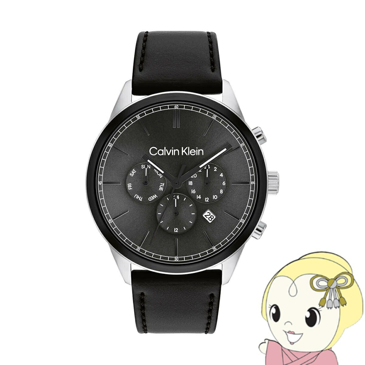 カルバンクライン Calvin Klein 25200379 腕時計 インフィニット ブラックダイヤル レザーベルト メンズ【KK9N0D18P】