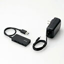 【5/1限定エントリーで当店全品最大P7倍】【在庫処分】エレコム タブレットパソコン用USBハブ(ACアダプタ付きモデル) U3HS-A420SBK【KK9N0...