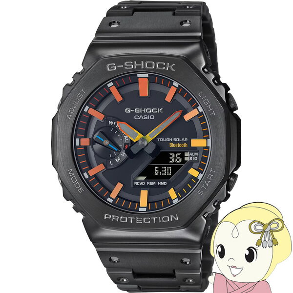 楽天ぎおん楽天市場店【エントリーで当店全品最大P5倍 5/17 10時~5/20 9:59】CASIO G-SHOCK FULL METAL フルメタル レインボーカラー アクセント GM-B2100BPC-1AJF メンズ ソーラー Bluetooth オクタゴン ブラック カシオーク【KK9N0D18P】