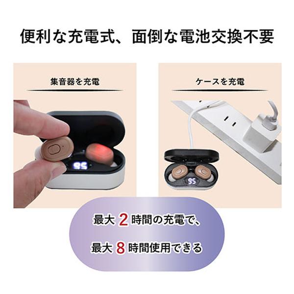 サイエル 集音器 ハッキリさん 片耳 充電式 音量調整 バッテリー内蔵 軽量 小型 ベ...