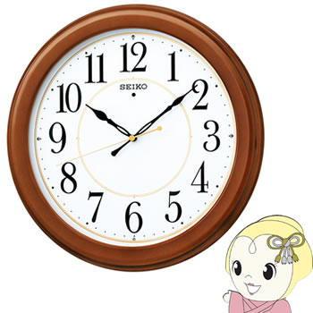 セイコークロック SEIKO 掛け時計 電波 アナログ 木枠 茶木地 ブラウン KX388B【KK9N0D18P】