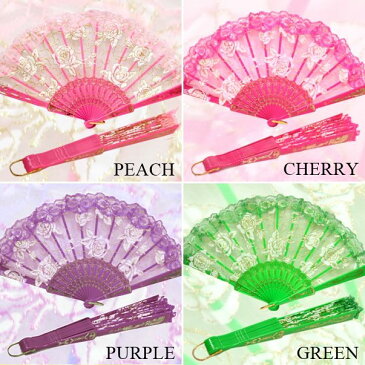 ◆あす楽即納◆新色登場!!ラメ入り高貴な華やか扇子2【全10色】薔薇柄で超ゴージャス演出!【キトリ扇子 バレエ ドン・キホーテ レース扇子 スペイン キトリ バレエ ダンス フラメンコ ラメ 高級 激安 格安 練習用 発表会 衣装 ゴールド 金 人気】メール便OK【RCP】