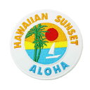 【アパレルスタッフセレクト】ワッペン アイロン ハワイ Hawai Aloha デザイン サンセット ロゴ アップリケ ホワイト アップリケ わっぺん アイロン...