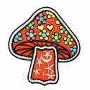 ワッペン アイロン キノコ きのこ Mushroom オレンジ アップリケ わっぺん アイロンで簡単貼り付け 1000円以上お買い上げでゆうパケット便送料無料