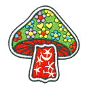 【アパレルスタッフセレクト】ワッペン アイロン キノコ きのこ Mushroom グリーン アップリケ わっぺん アイロンで簡単貼り付け アイロンで簡単貼り付け 1000円以上お買い上げでゆうパケット便送料無料