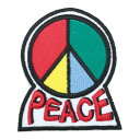 【アパレルスタッフセレクト】ワッペン アイロン PEACE マーク ピース フラッグ 平和 デザイン アップリケ わっぺん アイロンで簡単貼り付け 1000円以...