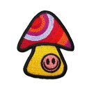 【アパレルスタッフセレクト】ワッペン アイロン きのこ スマイル にこちゃん アップリケ わっぺん アイロンで簡単貼り付け 1000円以上お買い上げでゆうパケッ...