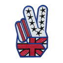 【アパレルスタッフセレクト】ワッペン アイロン PEACE ピース イングランド ユニオンジャック ホワイト デザイン アップリケ わっぺん アイロンで簡単貼り...