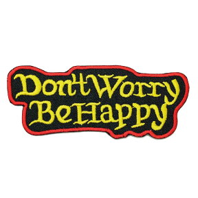 【アパレルスタッフセレクト】DON`T WARRY BE HAPPY ワッペン アップリケ わっぺん wappen アイロンで簡単貼り付け 1000円以上お買い上げでゆうパケット便送料無料