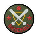 【アパレルスタッフセレクト】ワッペン アイロン BASEBALL ベースボール エンブレム 野球 オールドスタイル デザイン アップリケ わっぺん アイロンで簡...