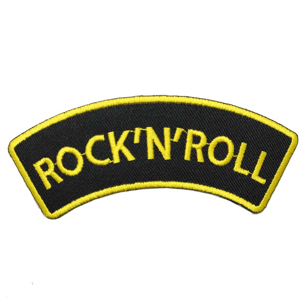 【アパレルスタッフセレクト】ワッペン アイロン ROCK`N`ROLL ロック 音楽 MUSIC アップリケ わっぺん アイロンで簡単貼り付け 1000円以上お買い上げでゆうパケット便送料無料