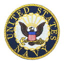 【アパレルスタッフセレクト】ワッペン アイロン ミリタリー 紋章 UNITED STATES NAVY 軍物 ネイビー アップリケ わっぺん wappen アイ...