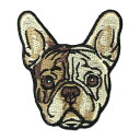 【アパレルスタッフセレクト】ワッペン アイロン ドッグ 犬 フレンチブルドッグ 動物 ペット アップリケ わっぺんwappen アイロンで簡単貼り付け 1000...
