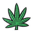【アパレルスタッフセレクト】ワッペン アイロン 大麻 マリファナ マーク 植物 葉 アップリケ わっぺんwappen アイロンで簡単貼り付け 1000円以上お買...