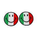 【アパレルスタッフセレクト】ワッペン アイロン ミニサイズ 2枚セット にこちゃん スマイル イタリア 国旗 2P アップリケ わっぺん 小さい アイロンで簡単...
