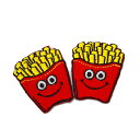 【アパレルスタッフセレクト】ワッペン アイロン ミニサイズ 2枚セット ポテトフライ キャラクター 2P アップリケ わっぺん 小さい アイロンで簡単貼り付け ...