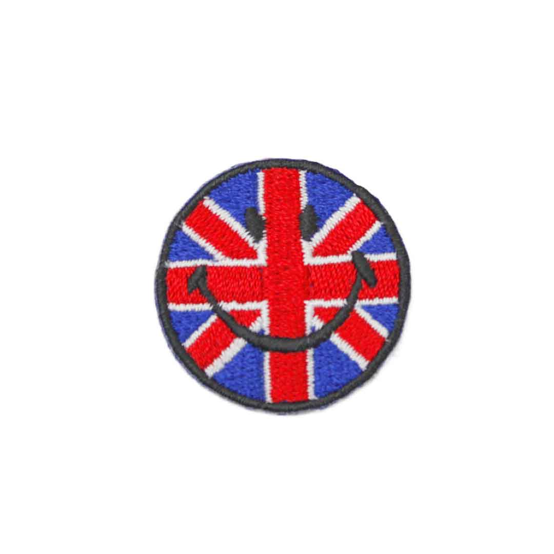 ワッペン アイロン ミニサイズ にこちゃん スマイル イングランド 国旗 アップリケ わっぺん 小さい ア..