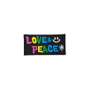 ワッペン アイロン ミニサイズ メッセージ LOVE PEACE ラブ ピース ブラック アップリケ わっぺん 小さい アイロンで簡単貼り付け 1000円以上お買い上げでゆうパケット便送料無料