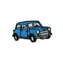 ワッペン アイロン ミニサイズ ローバーミニ 車 自動車 ブルー アップリケ わっぺん 小さい アイロンで簡単貼り付け
