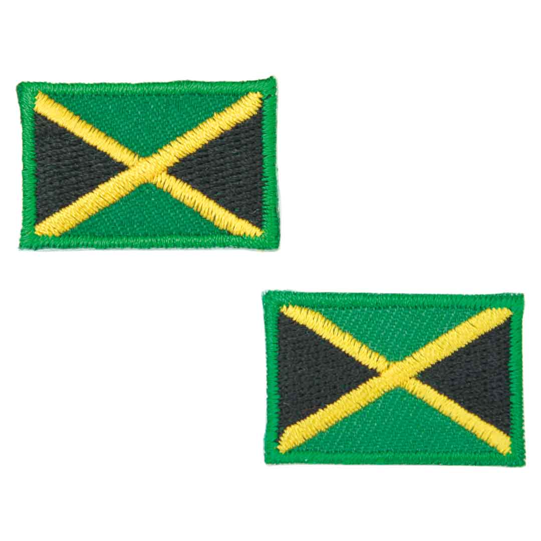 ワッペン アイロン お得な2枚セット ジャマイカ Jamaica レゲエ キングストン 国旗 2P Flag Sサイズ アップリケ わっぺん wappen アイロンで簡単貼り付け