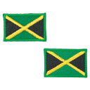 ワッペン アイロン お得な2枚セット ジャマイカ Jamaica レゲエ キングストン 国旗 2P Flag Sサイズ アップリケ わっぺん wappen アイロンで簡単貼り付け