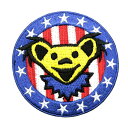 【アパレルスタッフセレクト】ワッペン アイロン DEAD BEAR デッドベア ブルー 丸形 キャラクター アップリケ わっぺん アイロンで簡単貼り付け 100...