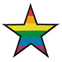 【アパレルスタッフセレクト】ワッペン アイロン STAR 星 スター レインボー カラフル デザイン アップリケ わっぺん アイロンで簡単貼り付け 1000円以...