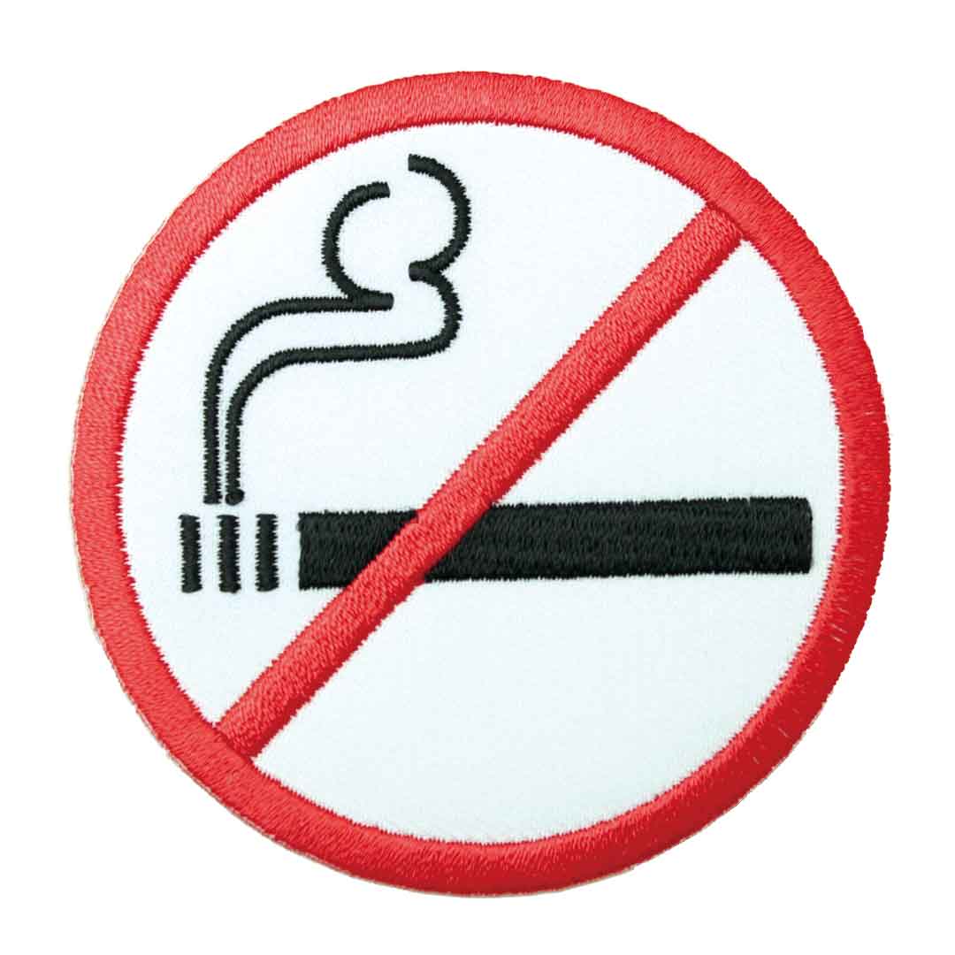【アパレルスタッフセレクト】ワッペン アイロン 禁煙 タバコ たばこ 禁止 吸うな マーク デザイン ア..
