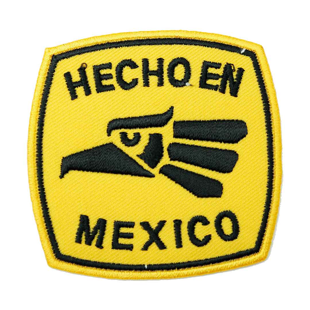 ワッペン アイロン HECHON MEXICO メキシコ イエロー デザイン アップリケ わっぺん アイロンで簡単貼り付け1000円以上お買い上げでゆうパケット便送料無料