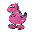 【アパレルスタッフセレクト】ワッペン アイロン 恐竜 ピンク 動物 Dinosaurs キャラクター かわいい デザイン アップリケ わっぺん wappen ア...