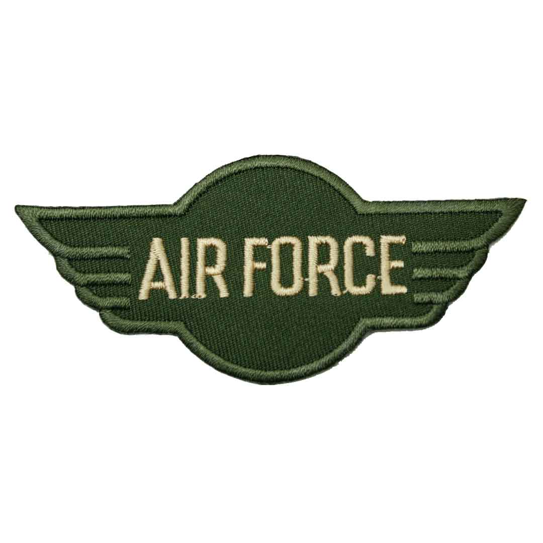 ワッペン アイロン AIR FORCE エアーフォース ミリタリー 紋章 アップリケ わっぺん アイロンで簡単貼り付け 1000円以上お買い上げでゆうパケット便送料無料