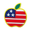 【アパレルスタッフセレクト】ワッペン アイロン Apple USA アメリカ かわいい アップル リンゴ アップリケ わっぺん アイロンで簡単貼り付け 1000...