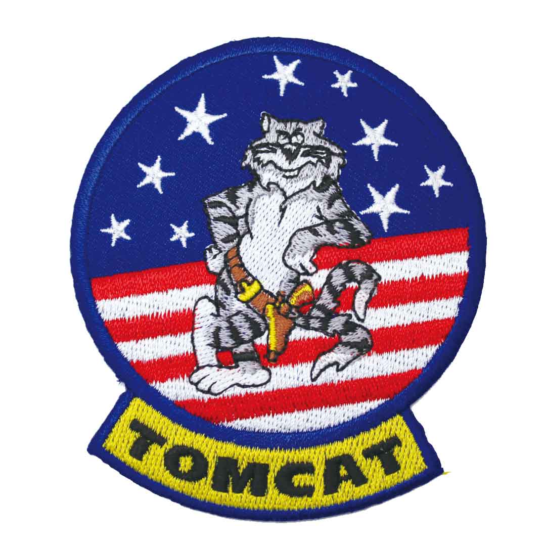 【アパレルスタッフセレクト】ワッペン アイロン ミリタリー CAT ネコ F-14 アメリカ 米海軍 戦闘機 キャラクター アップリケ わっぺん アイロンで簡単貼り付け 1000円以上お買い上げでゆうパケット便送料無料